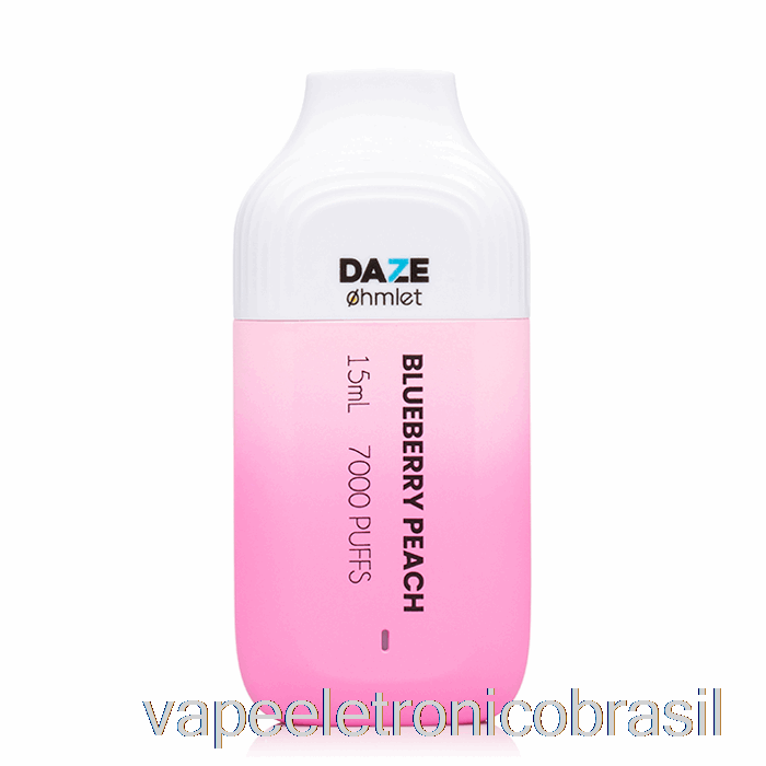 Vape Recarregável 7 Daze Ohmlet 7000 0% Zero Nicotina Descartável Mirtilo Pêssego